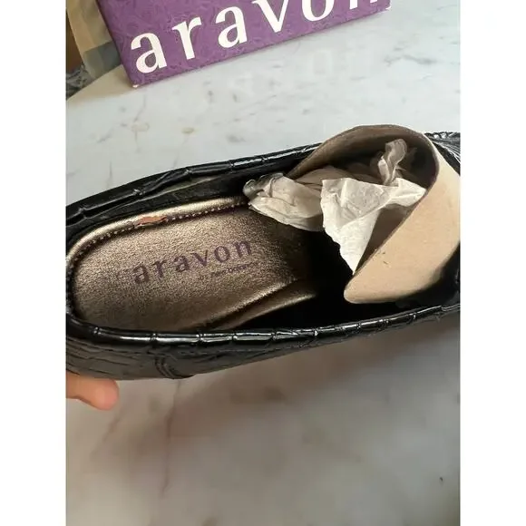 Aravon Whitney Alligator/Croc Faux Patent Leather Loafers - Picture 6 of 8